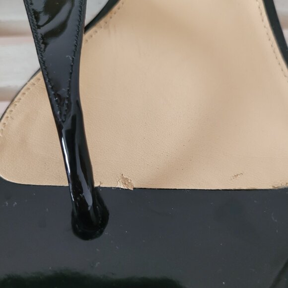 Michael Kors Wedged Black Patent Leather Sandals-Size 7 - Picture 8 of 12